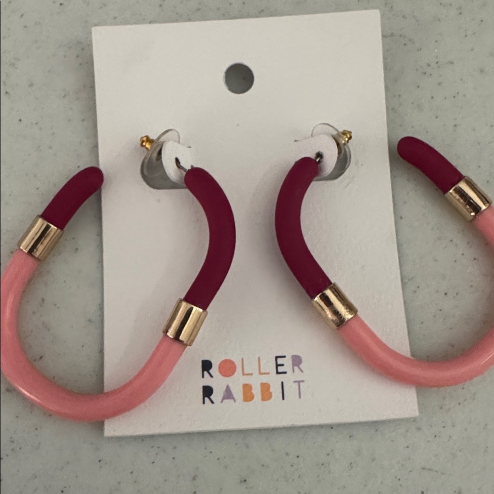 Roller Rabbit Emmer Earring in Pink - Picture 2 of 4